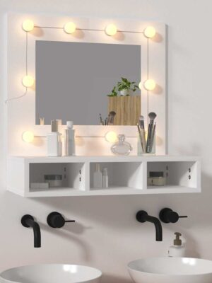Mirror Cabinet with LED White 60x31.5x62 cm