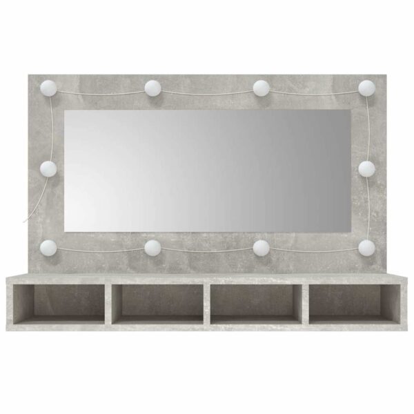 Mirror Cabinet with LED Concrete Grey 90x31.5x62 cm