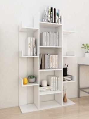 Book Cabinet White 86x25.5x140 cm Engineered Wood