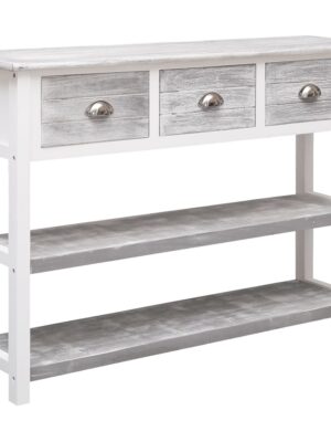 Sideboard Antique Grey 108x30x76 cm Solid Paulownia Wood