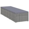 Sun Lounger with Dark Grey Cushion Poly Rattan Grey