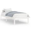 Bed Frame without Mattress White Solid Wood Small Single