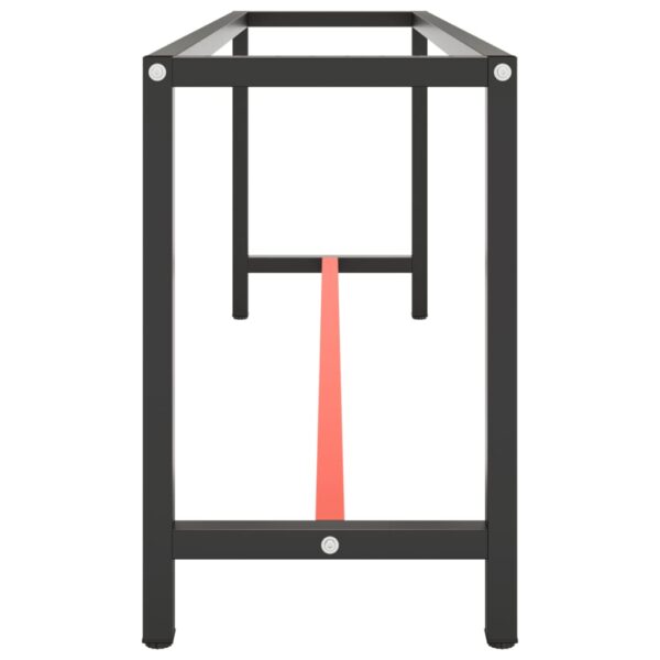 Work Bench Frame Matte Black and Matte Red 210x50x79 cm Metal