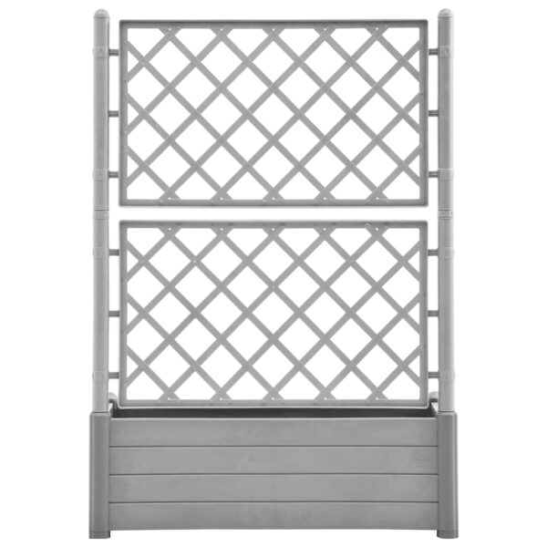 Garden Planter with Trellis 100x43x142 cm PP Stone Grey