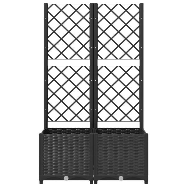 Garden Planter with Trellis Black 80x40x136 cm PP