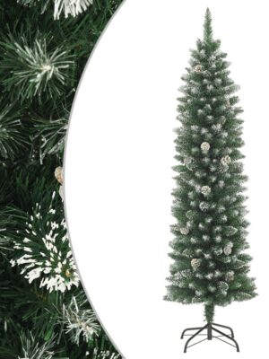 Artificial Slim Christmas Tree with Stand 150 cm PVC