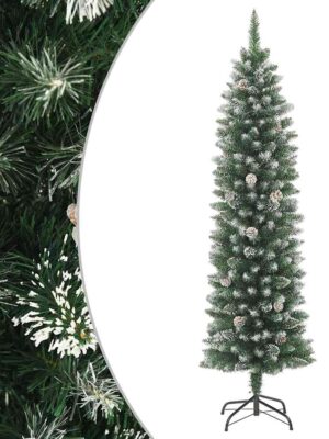 Artificial Slim Christmas Tree with Stand 180 cm PVC