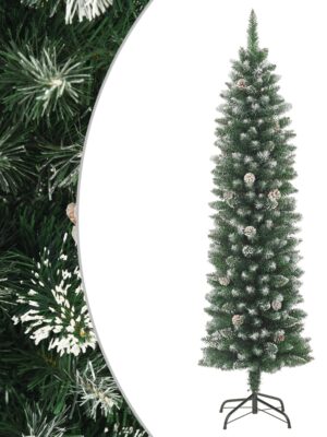 Artificial Slim Christmas Tree with Stand 210 cm PVC