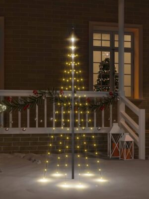 Christmas Tree on Flagpole Warm White 108 LEDs 180 cm