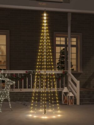 Christmas Tree on Flagpole Warm White 310 LEDs 300 cm