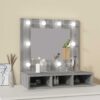Mirror Cabinet with LED Grey Sonoma 60x31.5x62 cm