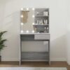 Dressing Table with LED Grey Sonoma 74.5x40x141 cm