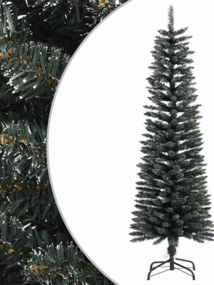 Artificial Slim Christmas Tree with Stand Green 150 cm PVC