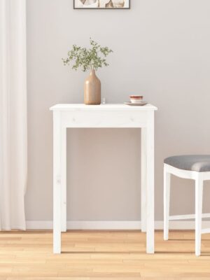Dining Table White 55x55x75 cm Solid Wood Pine