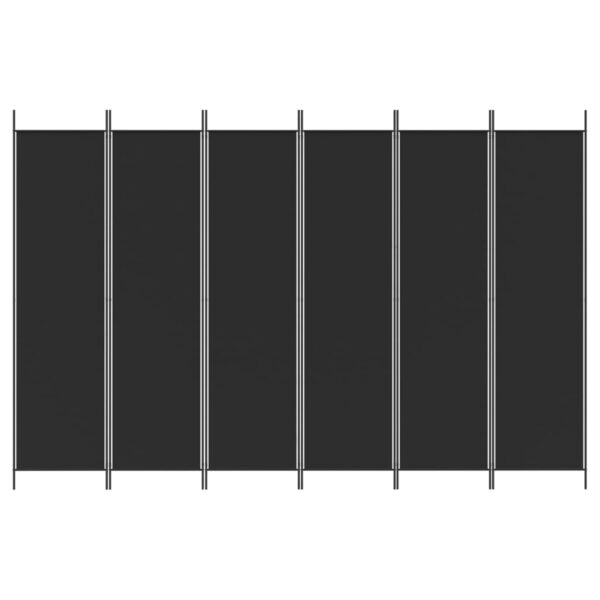 6-Panel Room Divider Black 300x200 cm Fabric