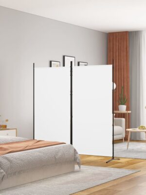 2-Panel Room Divider White 175x180 cm Fabric