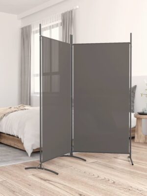 2-Panel Room Divider Anthracite 175x180 cm Fabric