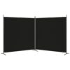 2-Panel Room Divider Black 348x180 cm Fabric