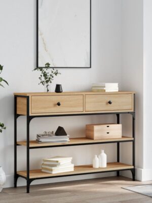 Console Table Sonoma Oak 100x25x75 cm Engineered Wood