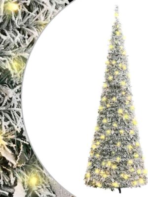 Artificial Christmas Tree Pop-up Flocked Snow 200 LEDs 210 cm