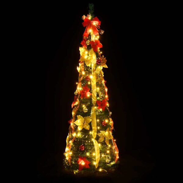 Artificial Christmas Tree Pop-up 200 LEDs Green 210 cm