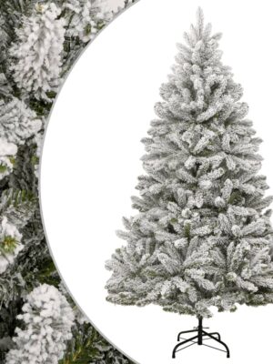Artificial Hinged Christmas Tree with Flocked Snow 180 cm
