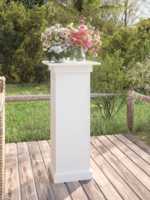 Flower Stand White 40x40x90 cm Solid Wood Pine