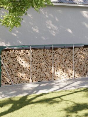 Log Holder Green 300x45x100 cm Galvanised Steel