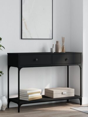 Console Table Black 100x34.5x75 cm Engineered Wood