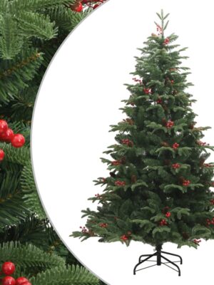 Artificial Hinged Christmas Tree with Cones and Berries 180 cm