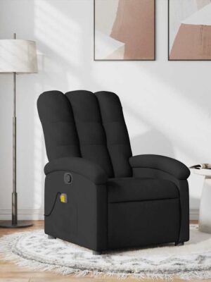 Massage Recliner Chair Black Fabric