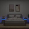 Bedside Cabinets with LED Lights 2 pcs Concrete Grey 35x39x55 cm
