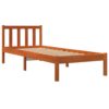 Bed Frame without Mattress Wax Brown 90x190 cm Single Solid Wood Pine