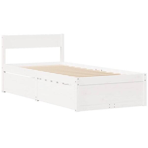 Bed Frame without Mattress White 90x190 cm Single Solid Wood Pine
