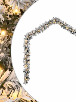 Christmas Garland with LED Lights Green 10 m PVC