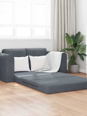 Sofa Bed Dark Grey 148 x 71 x 83 cm Velvet