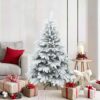 Artificial Hinged Christmas Tree Snow Flocked White 150 cm