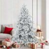 Artificial Hinged Christmas Tree Snow Flocked White 180 cm