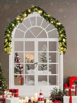 Christmas Garland with 600 LEDs 2 pcs Green PVC