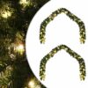Christmas Garland with 600 LEDs 2 pcs Green PVC