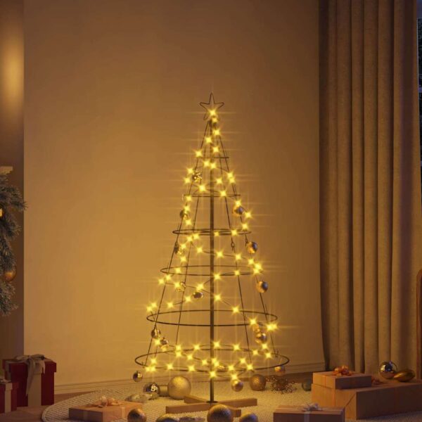 Christmas Cone Tree with Stand Black 150 cm Steel