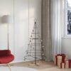 Christmas Cone Tree with Stand Black 150 cm Steel
