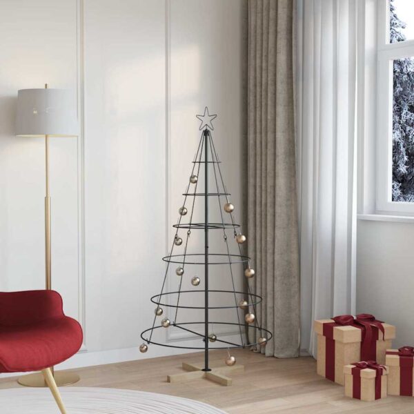 Christmas Cone Tree with Stand Black 150 cm Steel