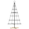 Christmas Cone Tree with Stand Black 150 cm Steel