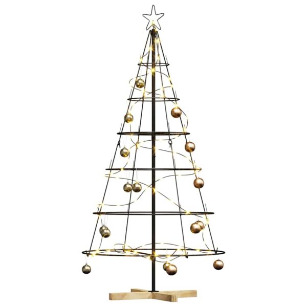 Christmas Cone Tree with Stand Black 150 cm Steel