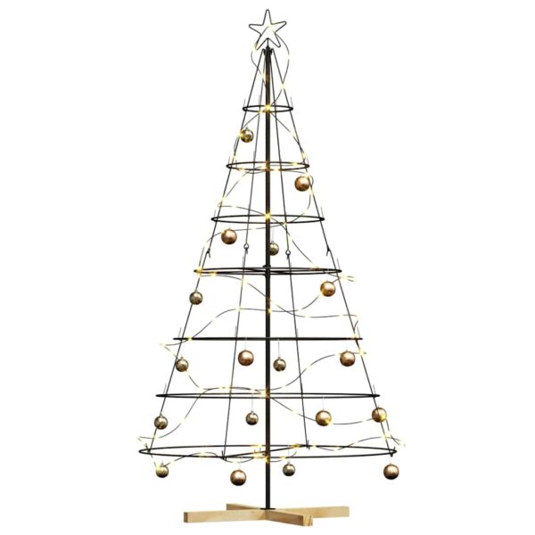 Christmas Cone Tree with Stand Black 180 cm Steel