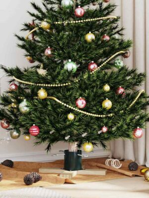 Christmas Tree Stand 1.73 Green 50 x 50 x 16 cm Solid Pine Wood