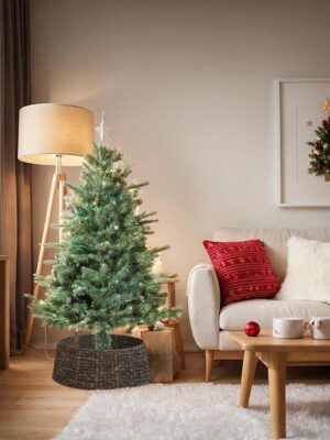 Christmas Tree Collar Black 75 x 75 x 25 cm Water hyacinth