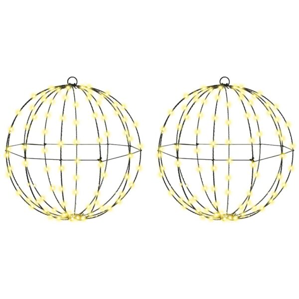 Ball with 192 LEDs 2 pcs Warm white 40 cm Metal