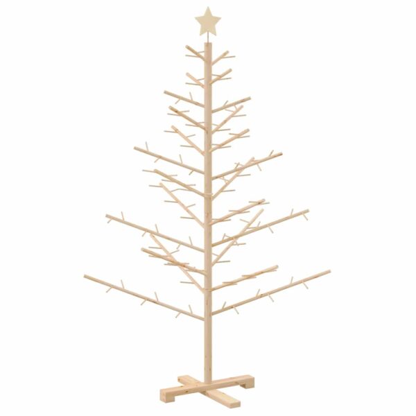 Wooden Christmas Tree with Stand Natural 150 cm Solid pine wood